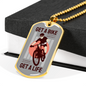 Get A Bike Get A Life Cycling Necklace Stainless Steel or 18k Gold Dog Tag 24"-Express Your Love Gifts