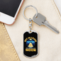 Get In Loser We're Going to The Moon Crypto Keychain Stainless Steel or 18k Gold Dog Tag Keyring-Express Your Love Gifts
