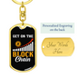 Get On The Block Crypto Keychain Stainless Steel or 18k Gold Dog Tag Keyring-Express Your Love Gifts