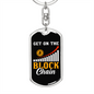 Get On The Block Crypto Keychain Stainless Steel or 18k Gold Dog Tag Keyring-Express Your Love Gifts