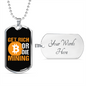 Get Rich or Die Mining Crypto Necklace Stainless Steel or 18k Gold Dog Tag 24" Chain-Express Your Love Gifts