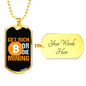 Get Rich or Die Mining Crypto Necklace Stainless Steel or 18k Gold Dog Tag 24" Chain-Express Your Love Gifts