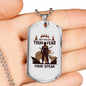 Get Rid Of Your Fear Hunting Necklace Stainless Steel or 18k Gold Dog Tag 24"-Express Your Love Gifts