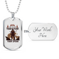 Get Rid Of Your Fear Hunting Necklace Stainless Steel or 18k Gold Dog Tag 24"-Express Your Love Gifts