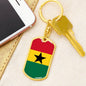 Ghana Flag Keychain Dog Tag Stainless Steel or 18k Gold-Express Your Love Gifts