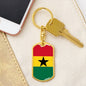Ghana Flag Keychain Dog Tag Stainless Steel or 18k Gold-Express Your Love Gifts