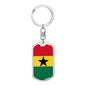 Ghana Flag Keychain Dog Tag Stainless Steel or 18k Gold-Express Your Love Gifts