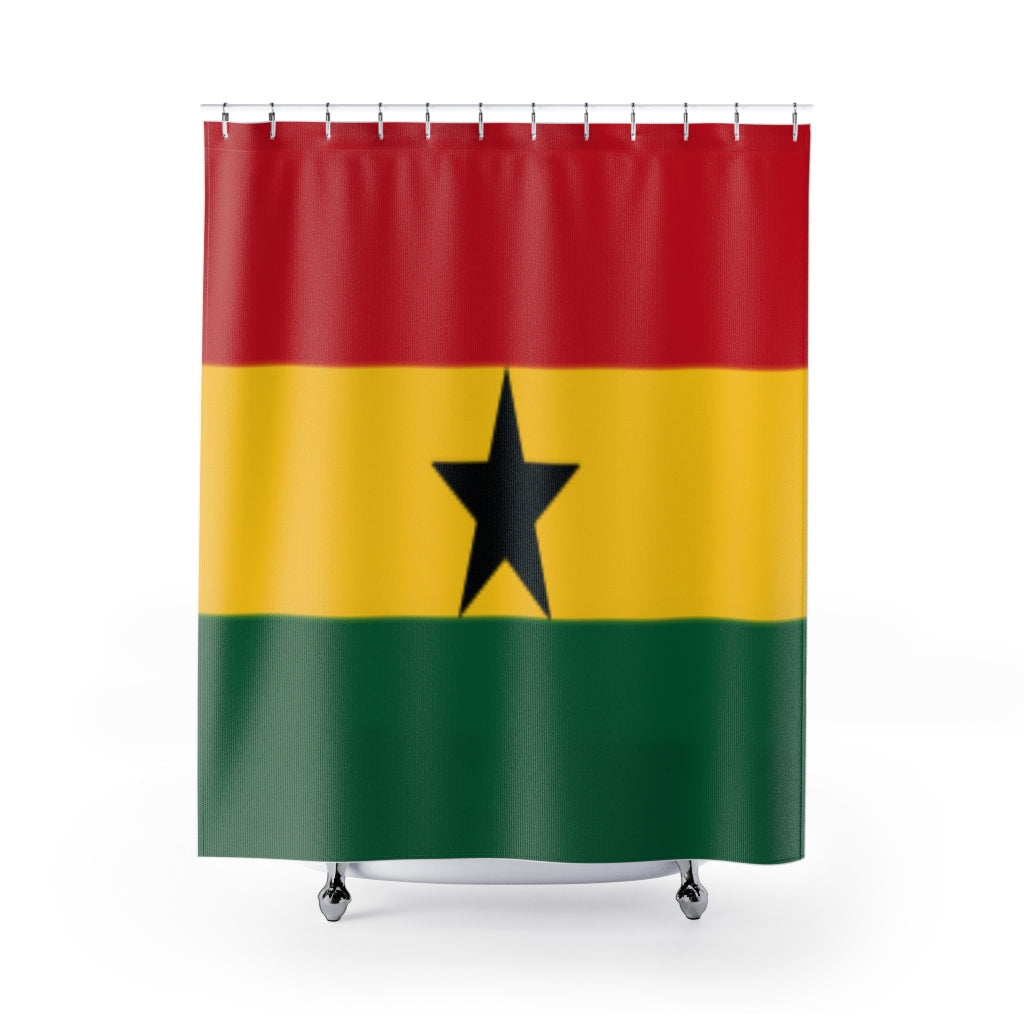 Ghana Flag Stylish Design 71" x 74" Elegant Waterproof Shower Curtain for a Spa-like Bathroom Paradise Exceptional Craftsmanship-Express Your Love Gifts