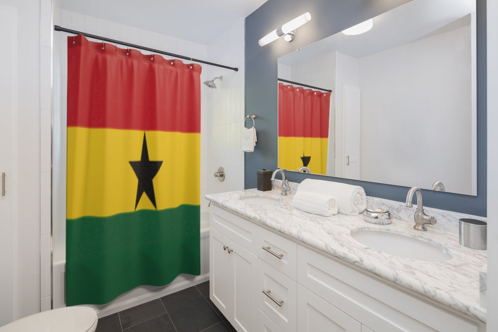 Ghana Flag Stylish Design 71" x 74" Elegant Waterproof Shower Curtain for a Spa-like Bathroom Paradise Exceptional Craftsmanship-Express Your Love Gifts