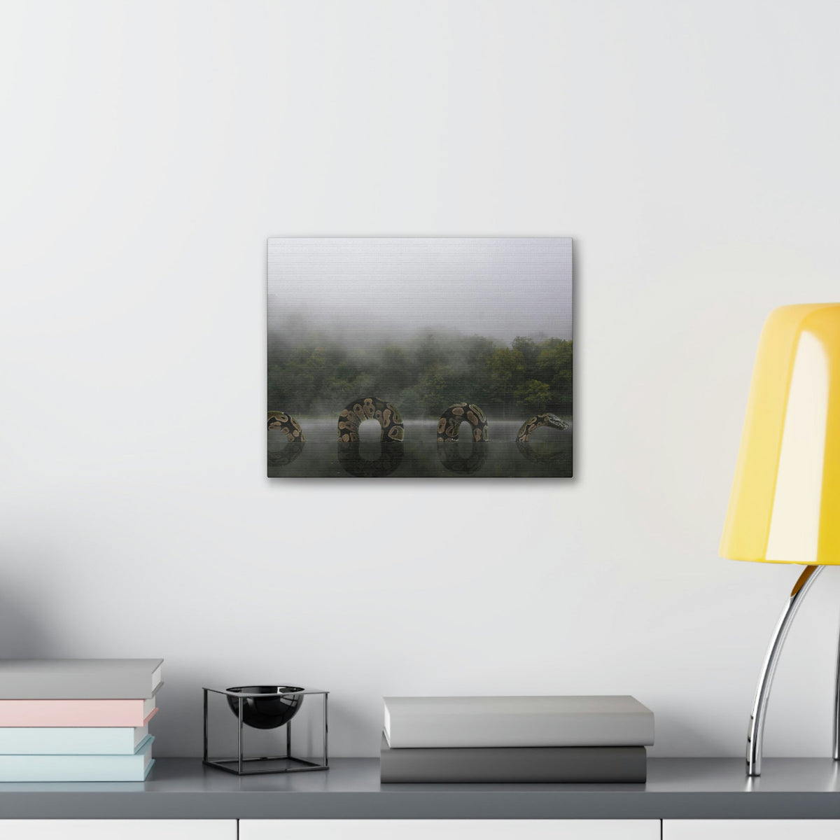 Giant Anaconda In Lake Anaconda Frightening Outside Wall Art Ready To Hang Unframed-Express Your Love Gifts