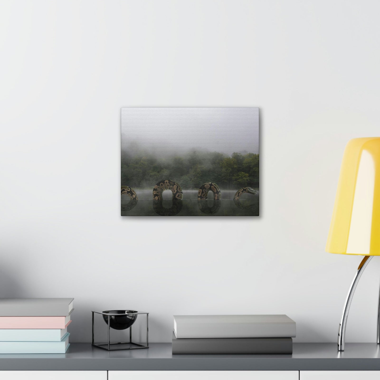 Giant Anaconda In Lake Anaconda Frightening Outside Wall Art Ready To Hang Unframed-Express Your Love Gifts