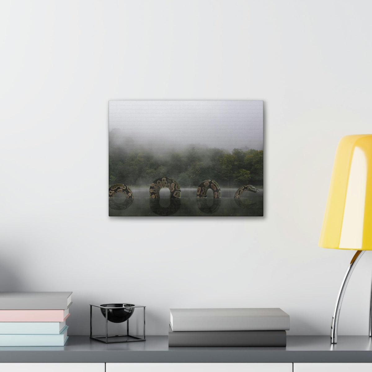 Giant Anaconda In Lake Anaconda Frightening Outside Wall Art Ready To Hang Unframed-Express Your Love Gifts