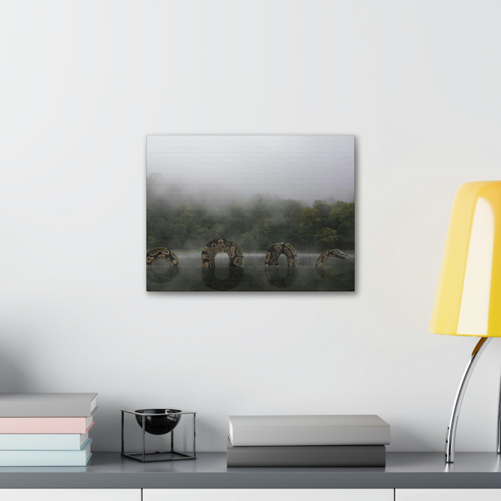 Giant Anaconda In Lake Anaconda Frightening Outside Wall Art Ready To Hang Unframed-Express Your Love Gifts