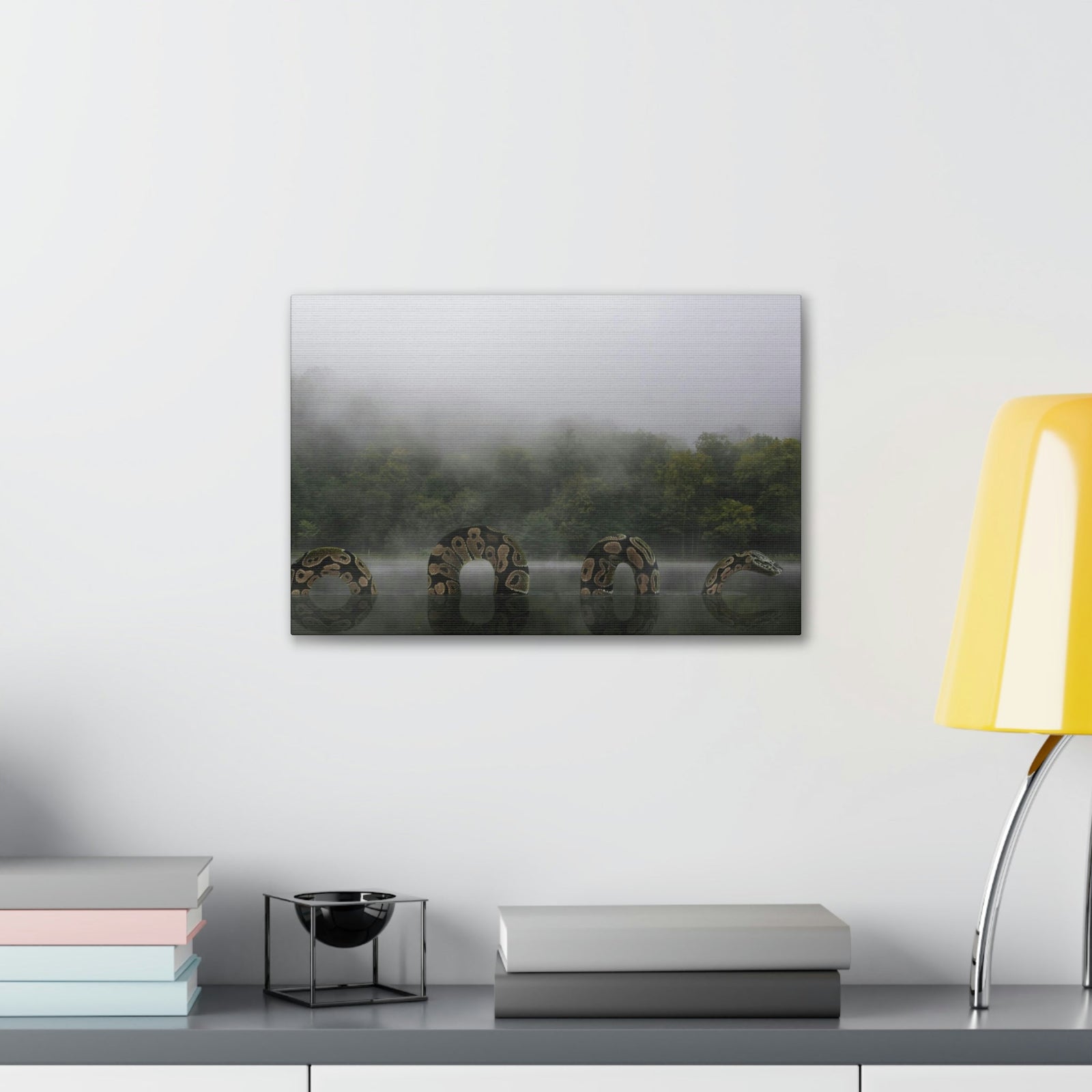 Giant Anaconda In Lake Anaconda Frightening Outside Wall Art Ready To Hang Unframed-Express Your Love Gifts