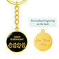 Giant Schnauzer Mama Circle Keychain Stainless Steel or 18k Gold Dog Mom Pendant-Express Your Love Gifts
