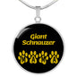 Giant Schnauzer Mama Circle Necklace Stainless Steel or 18k Gold 18-22" Dog Owner Lover-Express Your Love Gifts