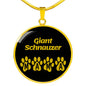 Giant Schnauzer Mama Circle Necklace Stainless Steel or 18k Gold 18-22" Dog Owner Lover-Express Your Love Gifts