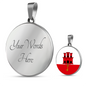 Gibraltar Flag Necklace Circle Pendant Stainless Steel or 18k Gold 18-22"-Express Your Love Gifts