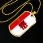 Gibraltar Flag Necklace Stainless Steel or 18k Gold Dog Tag 24" Chain-Express Your Love Gifts
