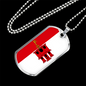 Gibraltar Flag Necklace Stainless Steel or 18k Gold Dog Tag 24" Chain-Express Your Love Gifts