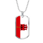 Gibraltar Flag Necklace Stainless Steel or 18k Gold Dog Tag 24" Chain-Express Your Love Gifts