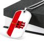 Gibraltar Flag Necklace Stainless Steel or 18k Gold Dog Tag 24" Chain-Express Your Love Gifts