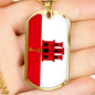 Gibraltar Flag Necklace Stainless Steel or 18k Gold Dog Tag 24" Chain-Express Your Love Gifts