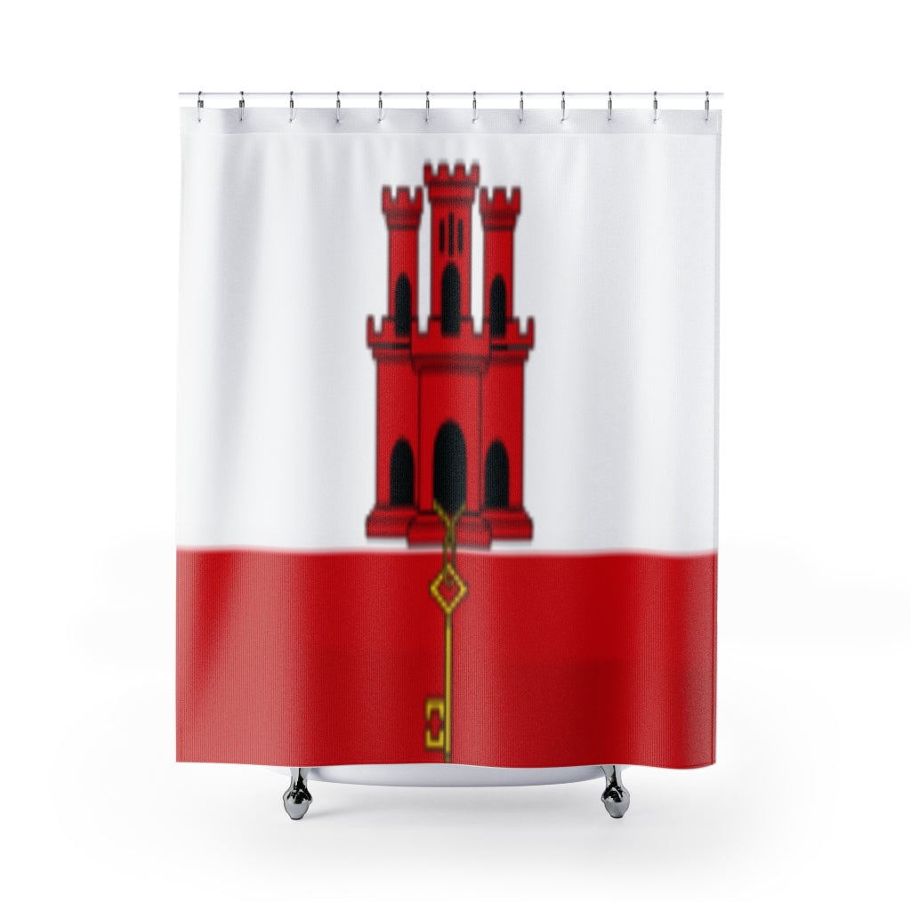 Gibraltar Flag Stylish Design 71" x 74" Elegant Waterproof Shower Curtain for a Spa-like Bathroom Paradise Exceptional Craftsmanship-Express Your Love Gifts