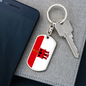 Gibraltar Flag Swivel Keychain Dog Tag Stainless Steel or 18k Gold-Express Your Love Gifts