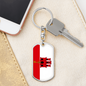 Gibraltar Flag Swivel Keychain Dog Tag Stainless Steel or 18k Gold-Express Your Love Gifts