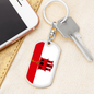 Gibraltar Flag Swivel Keychain Dog Tag Stainless Steel or 18k Gold-Express Your Love Gifts