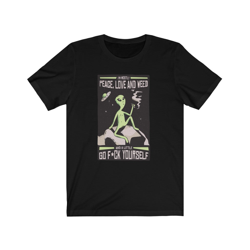 Gift for Alien UFO Fan Alien Smoking UFO TShirt-Express Your Love Gifts