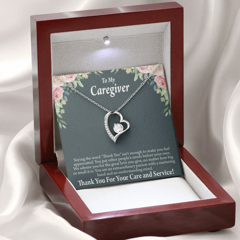 Gift Ideas For Caregivers Healthcare Medical Worker Nurse Appreciation Gift Forever Necklace w Message Card-Express Your Love Gifts