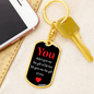 Gift Of Life Keychain Stainless Steel or 18k Gold Dog Tag Keyring-Express Your Love Gifts