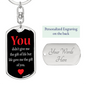 Gift Of Life Keychain Stainless Steel or 18k Gold Dog Tag Keyring-Express Your Love Gifts
