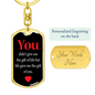 Gift Of Life Keychain Stainless Steel or 18k Gold Dog Tag Keyring-Express Your Love Gifts