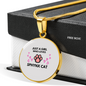 Gil loves Sphynx Cat White Circle Necklace Stainless Steel or 18k Gold 18-22-Express Your Love Gifts