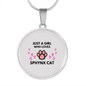 Gil loves Sphynx Cat White Circle Necklace Stainless Steel or 18k Gold 18-22-Express Your Love Gifts