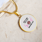 Gil loves Sphynx Cat White Circle Necklace Stainless Steel or 18k Gold 18-22-Express Your Love Gifts