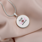 Gil loves Sphynx Cat White Circle Necklace Stainless Steel or 18k Gold 18-22-Express Your Love Gifts