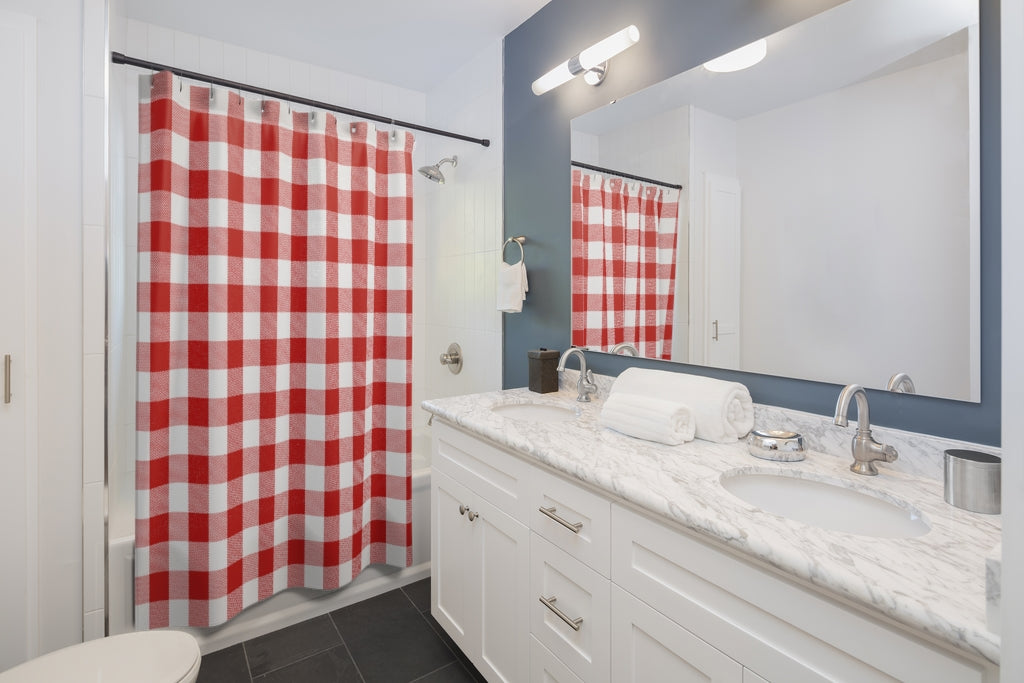 Gingham Style Background Stylish Design 71" x 74" Elegant Waterproof Shower Curtain for a Spa-like Bathroom Paradise Exceptional Craftsmanship-Express Your Love Gifts
