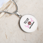 Girl Abyssinian Cat White Circle Necklace Stainless Steel or 18k Gold 18-22-Express Your Love Gifts