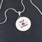 Girl Abyssinian Cat White Circle Necklace Stainless Steel or 18k Gold 18-22-Express Your Love Gifts