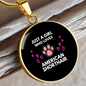 Girl American Shorthair Cat Circle Necklace Stainless Steel or 18k Gold 18-22"-Express Your Love Gifts