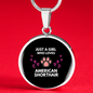 Girl American Shorthair Cat Circle Necklace Stainless Steel or 18k Gold 18-22"-Express Your Love Gifts