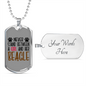 Girl and Beagle Necklace Stainless Steel or 18k Gold Dog Tag 24" Chain-Express Your Love Gifts