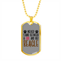 Girl and Beagle Necklace Stainless Steel or 18k Gold Dog Tag 24" Chain-Express Your Love Gifts