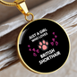 Girl British Shorthair Cat Circle Necklace Stainless Steel or 18k Gold 18-22"-Express Your Love Gifts