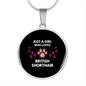 Girl British Shorthair Cat Circle Necklace Stainless Steel or 18k Gold 18-22"-Express Your Love Gifts