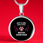 Girl British Shorthair Cat Circle Necklace Stainless Steel or 18k Gold 18-22"-Express Your Love Gifts